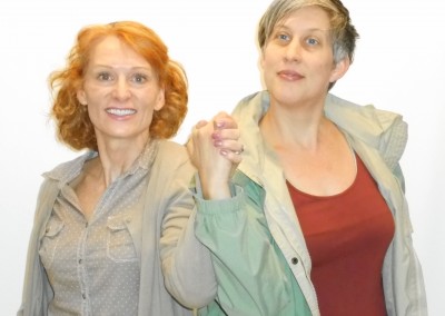 Rhona Richards and Christine Probst in Greyhounds (rehearsal photo)